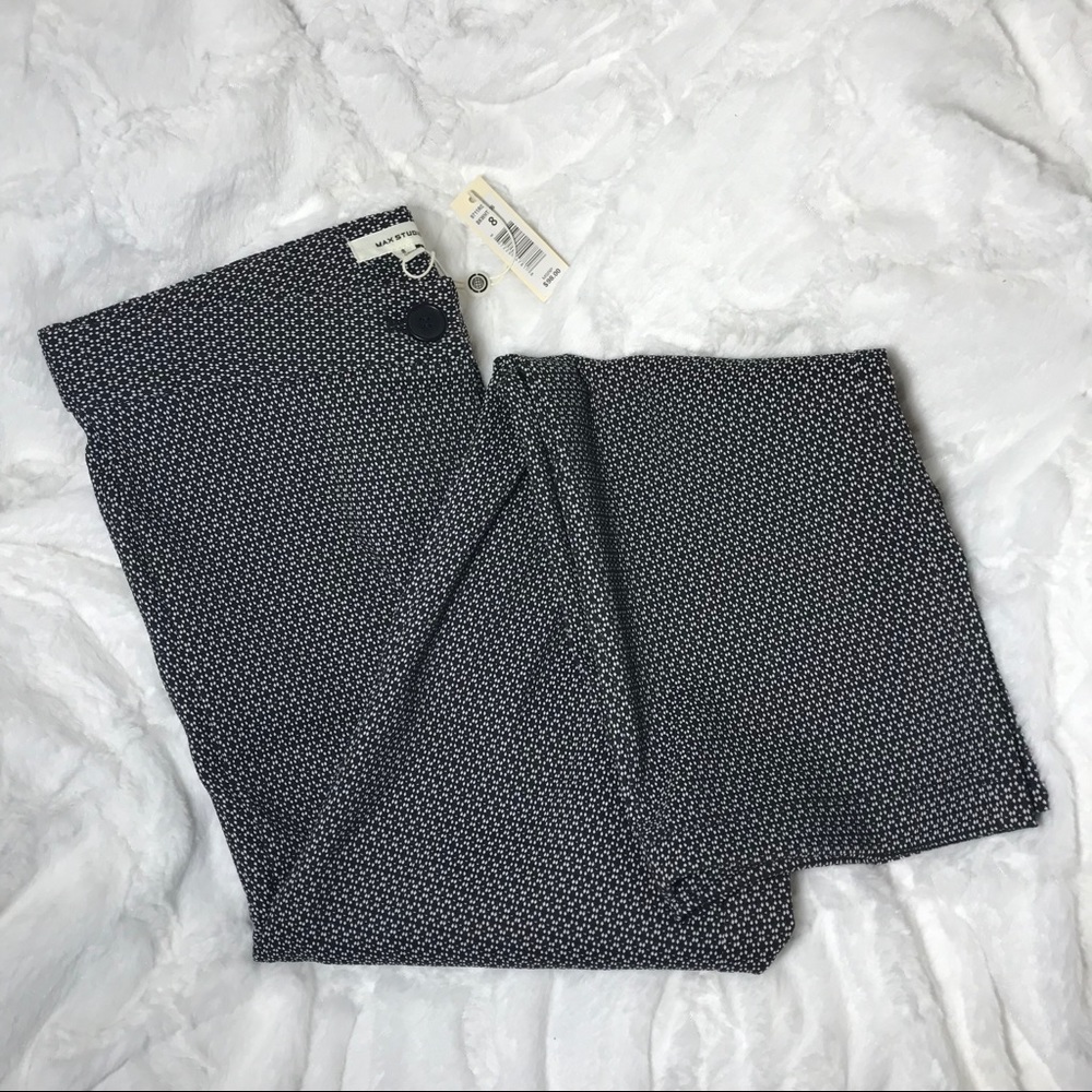 Max Studio dress pant black white pattern straight